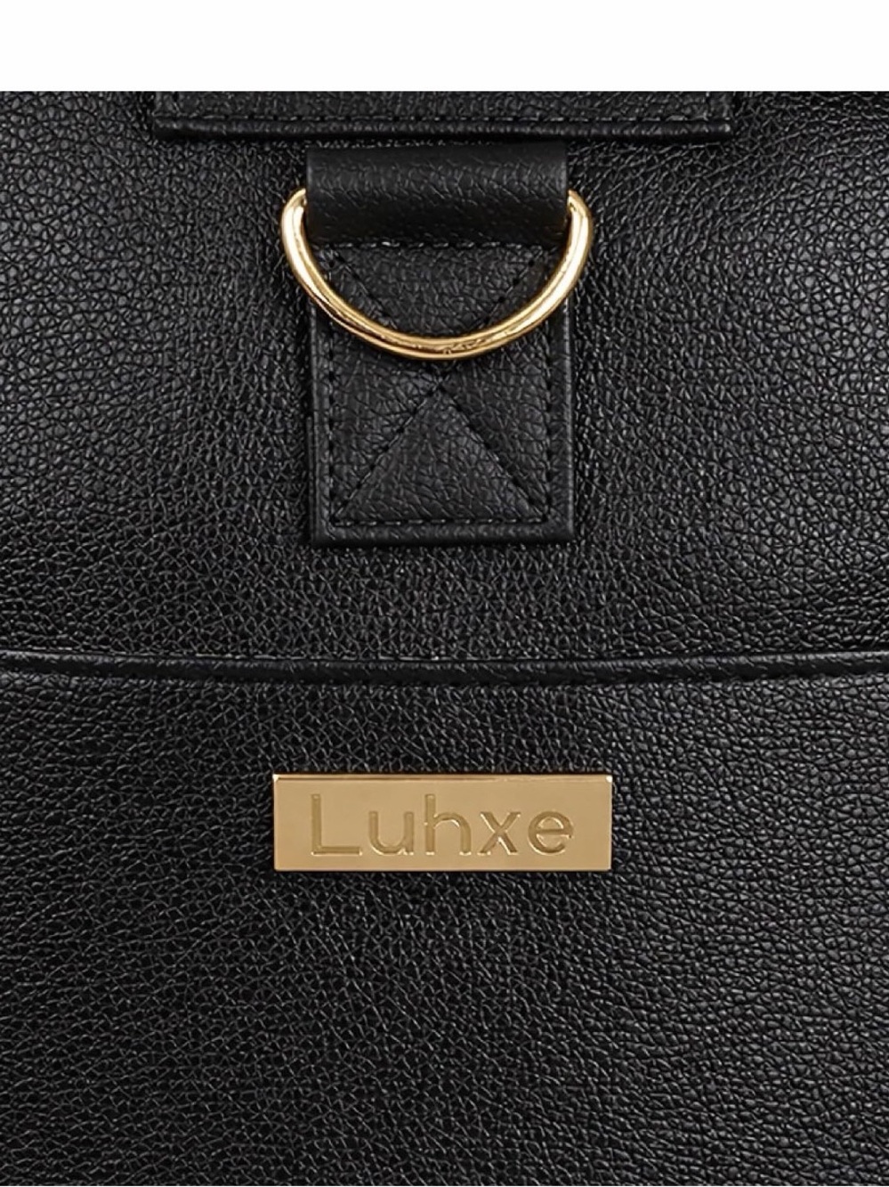 Luhxe Black Duffel Bag with Gold Hardware - Travel Weekender - Picture 4 of 5